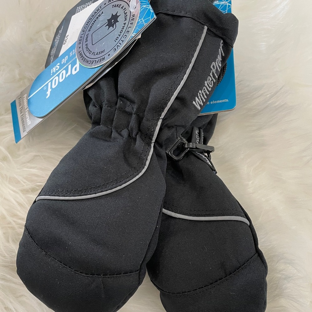 WinterProof kids ski gloves, black